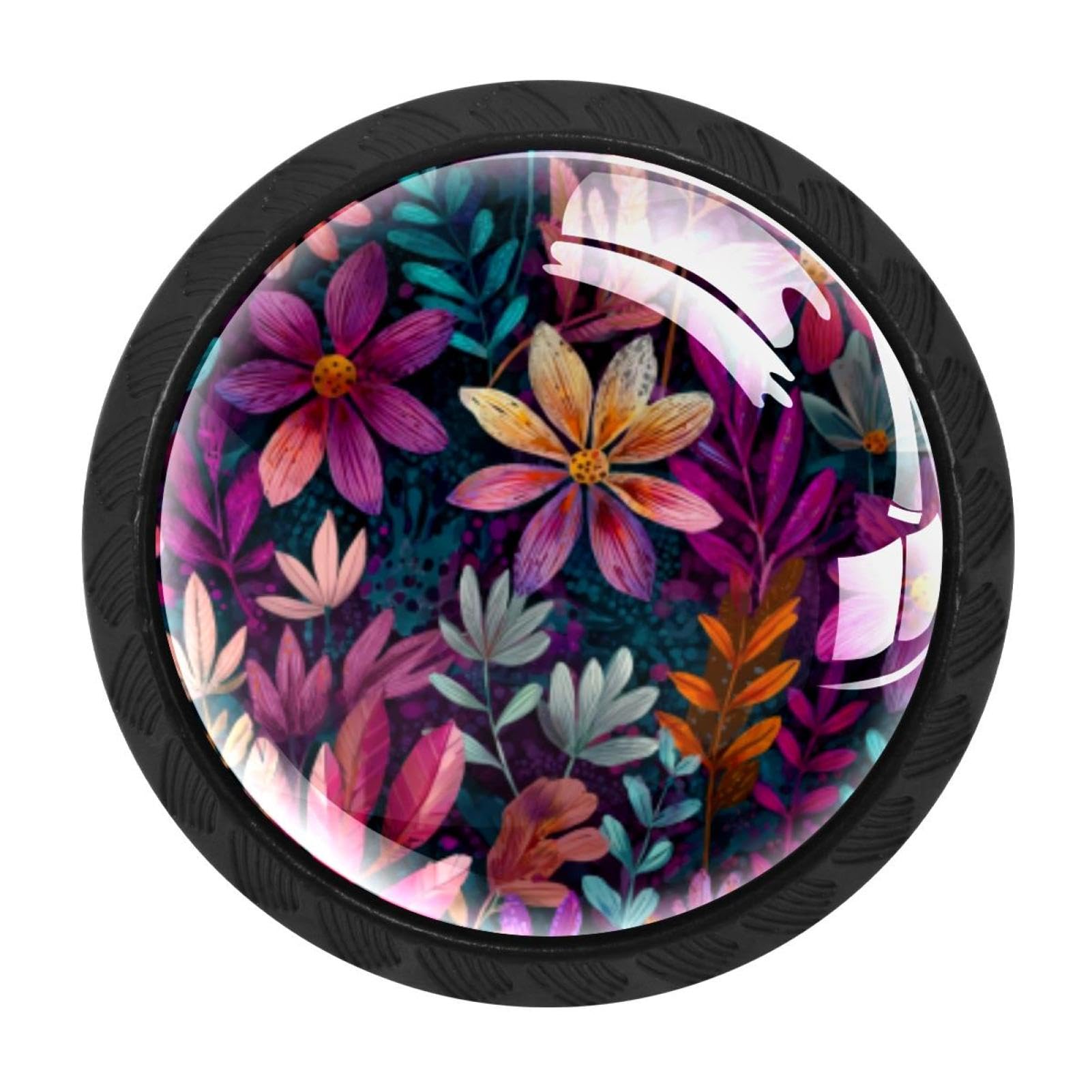 CHENZZZZ 4 Pieces Dresser Knobs Boho Floral Leaves Drawer knobs Cabinet Knobs Pull Handles for Home Kitchen Office