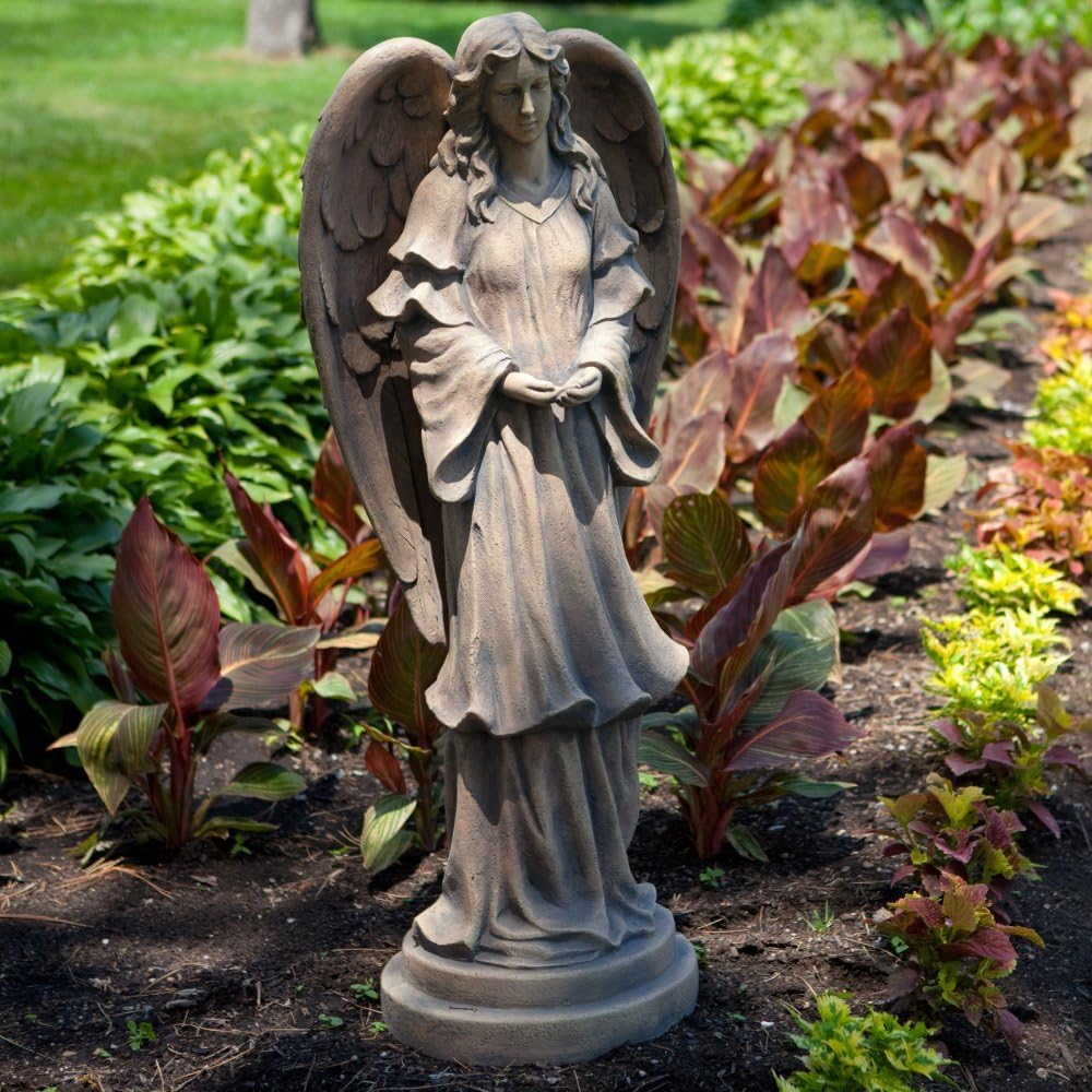 Alpine DAC202S Classic Angel Garden Statue, Small, Brown