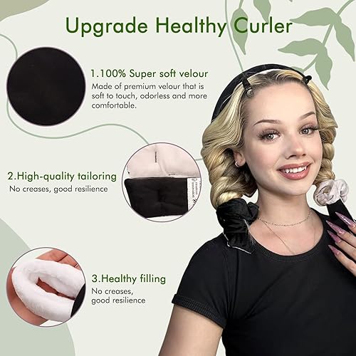 Miniatura 4 de Rizador de pelo sin calor, diadema de varilla rizadora sin calor, rizadores de pelo para dormir, diadema de rizos sin calor, rodillos de terciopelo