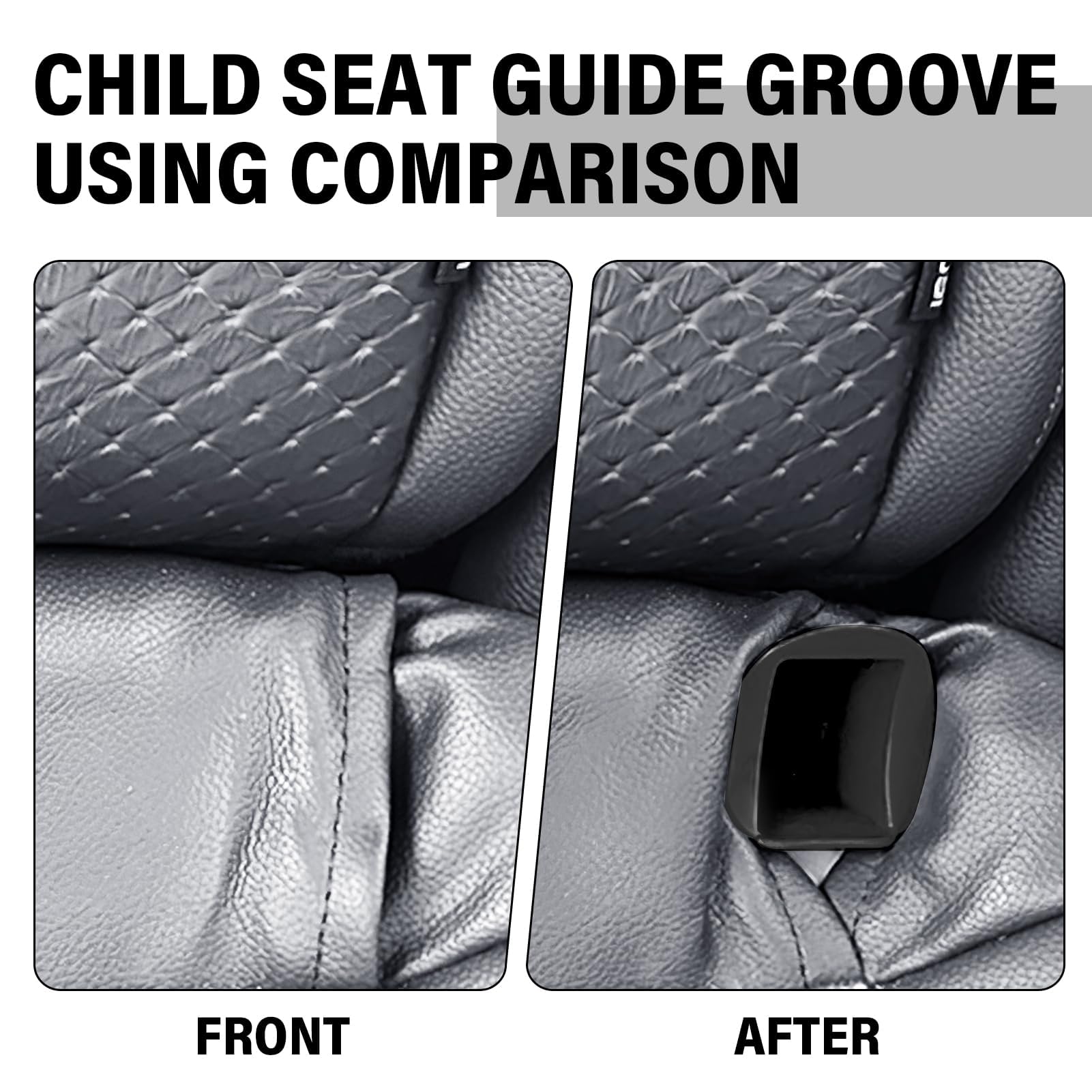 2 Paar Kindersicherung Autositz Führungsschlitz Isofix Führungsrille Sicherheitsgurt Halterung Connector Universal Fit Schwarz