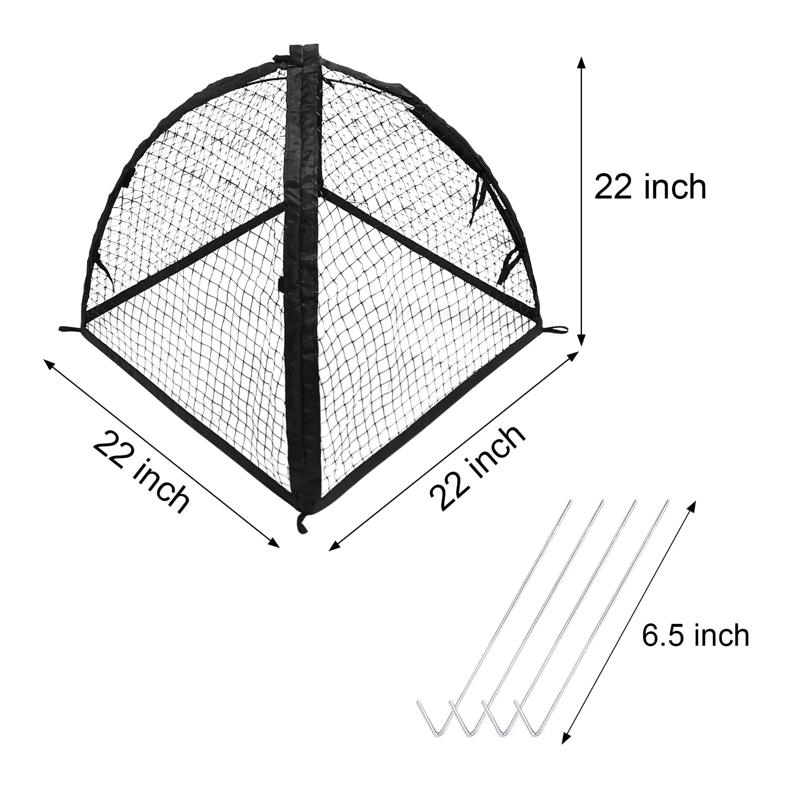 Cloche de protection pour plantes de fraise, 55,9 x 55,9 x 55,9 cm, tente de protection des plantes pour les cages de plantes pour garder les animaux à l'extérieur, couverture en maille pour protéger