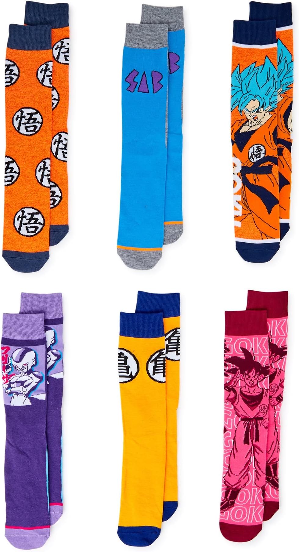Dragon Ball Z Super Broly 5-Pack Casual Crew Socks for Men, Multi, 12-Aug