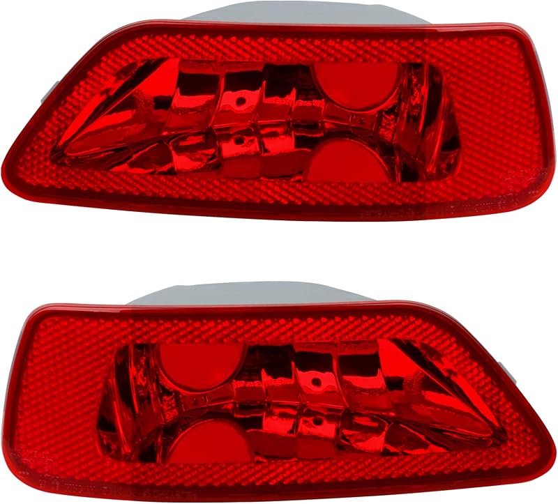 Lentes refletores do para-choque traseiro HERCOO com LED para Jeep Compass, Grand Cherokee e Dodge Journey – Par