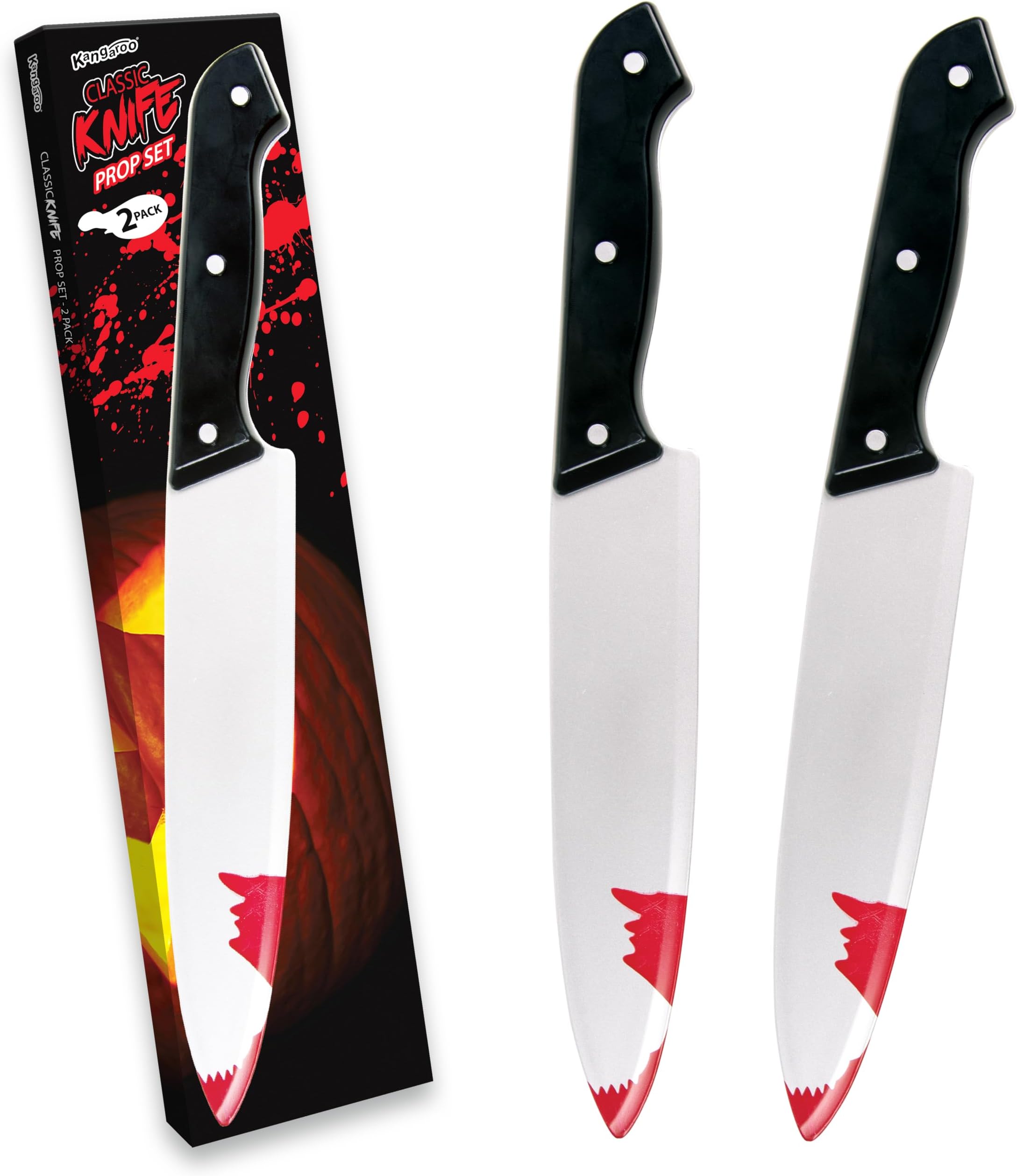 Kangaroo 2pcs Classic Plastic Fake Knife Props for Halloween Cosplay Prop