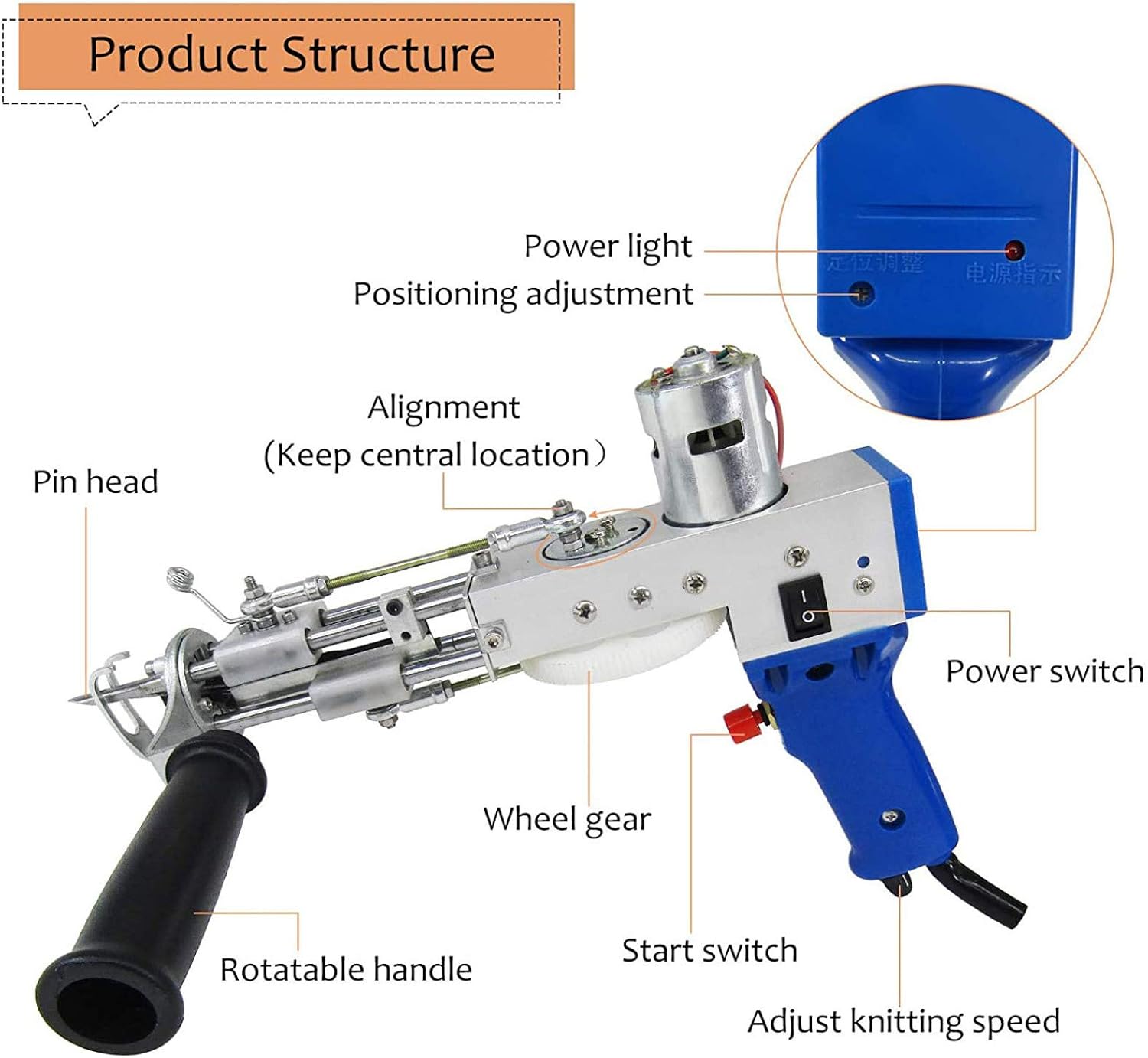 GeRRiT Rug Tufting Gun Cut Pile Electric Carpet Weaving Machine High Speed Tufting Gun Rug Machines for Weaving Art