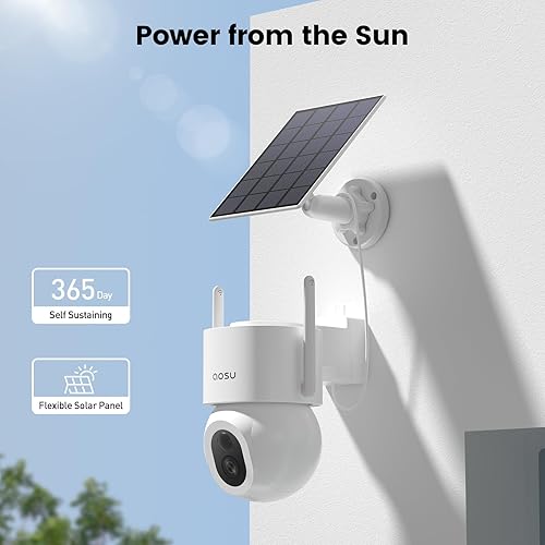 Miniatura 8 de Cámaras de seguridad solar AOSU inalámbricas para exteriores - Cámara de seguridad para el hogar de 3K 5MP, vista panorámica de 360°, cámara