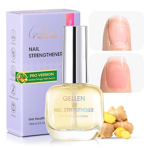 GELLEN Pro Care Fortalecedor de Uñas de Jengibre, Tratamiento de Suero de Jengibre, 8-EN-1 Reparador de Uñas Transparente de Secado al Aire para