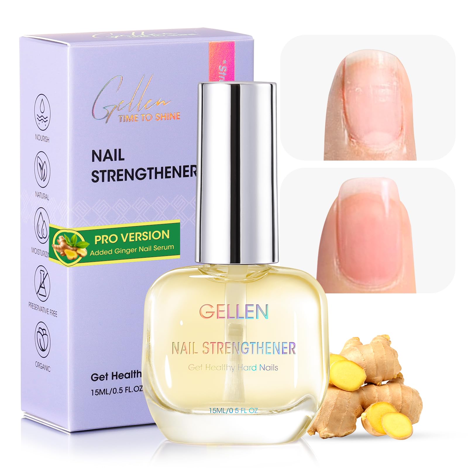 Amazon.com : GELLEN Pro Care Ginger Nail Strengthener, Ginger