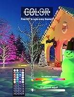 Vista 2 de Luz de inundación LED para exteriores, 500 W, equivalente a 50 W, RGBW de 50 W, reflectores para exteriores con control remoto, iluminación