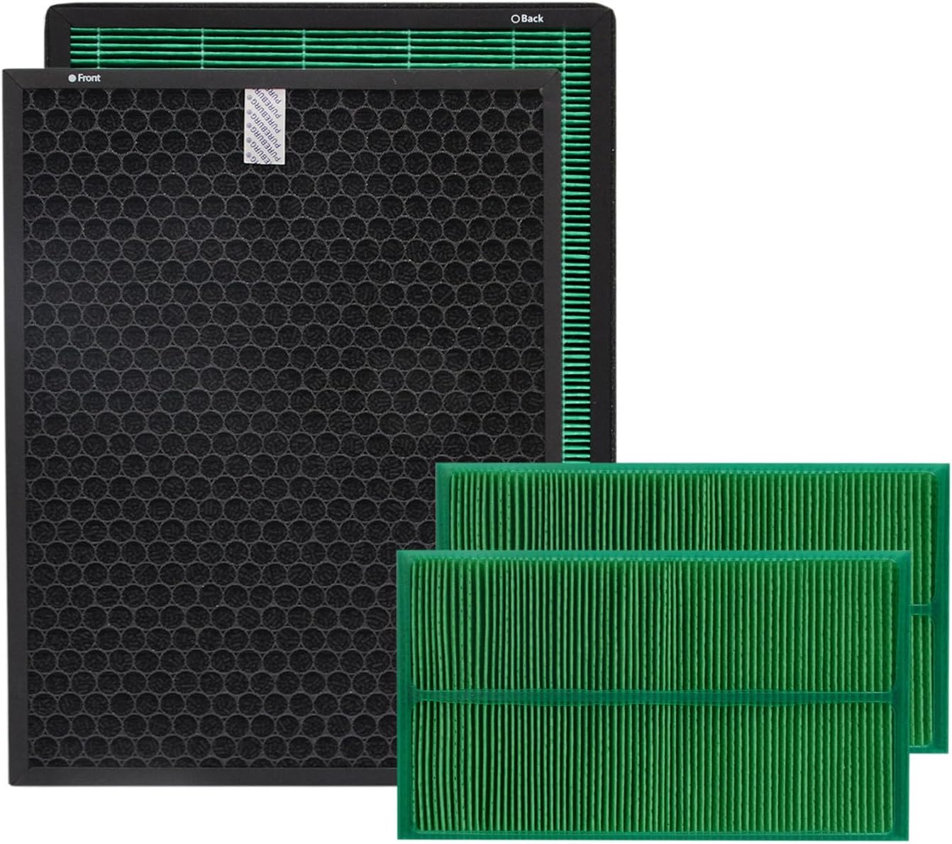 PUREBURG Replacement Filter Kit Compatible with COWAY Airmega Dual Clean APMS-1020A Air Purifier and Humidifier 2 in 1, H13 MAX2 Filter + 2 Pack Humidifier Filter