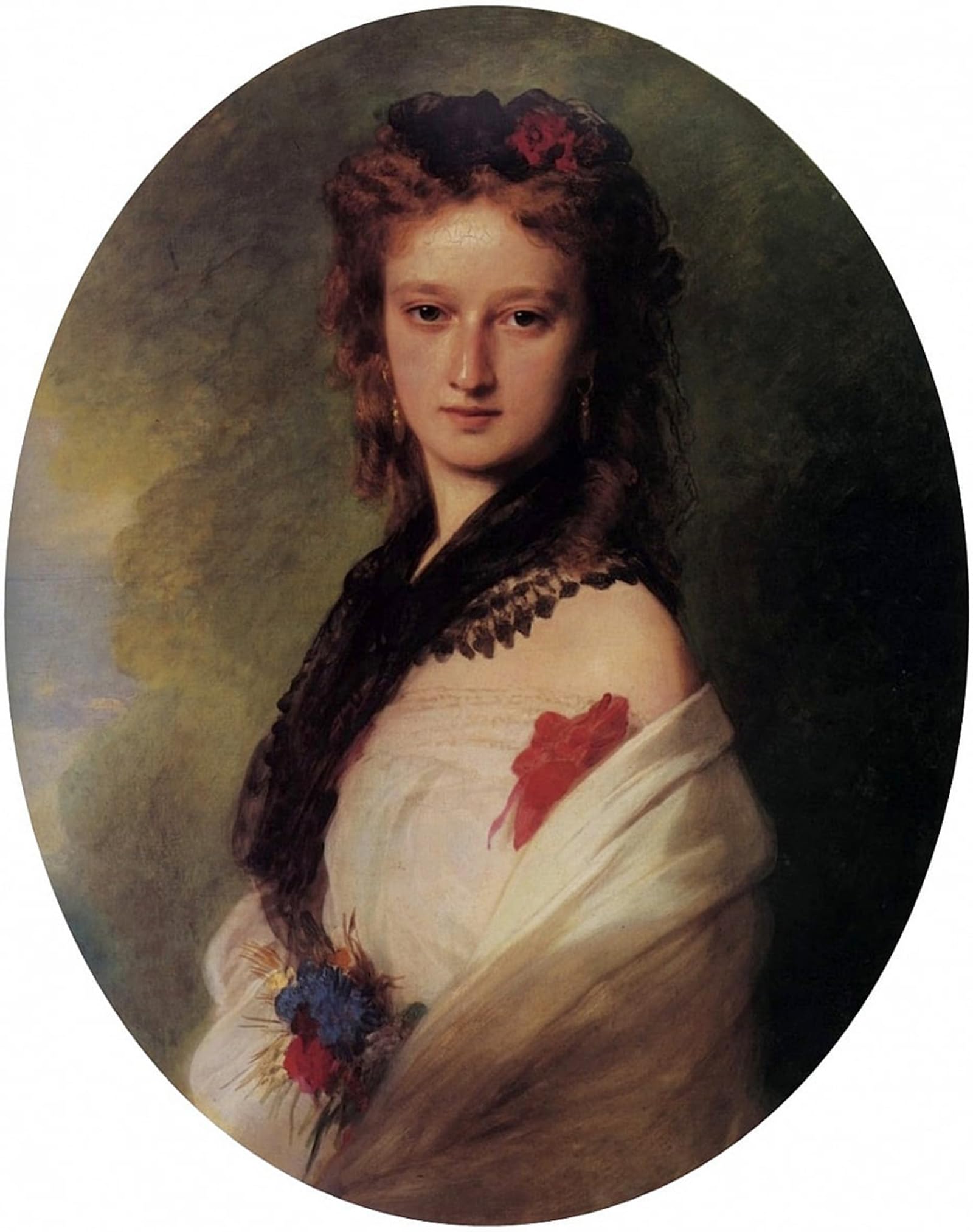 SERENDIPITP Retro Picture Poster Wall Art Pictures Painting Portrait of Zofia Zamoyska Born Potocka by Xaver Winterhalter Wall Art Canvas Print for Wall Decor 60x90cm