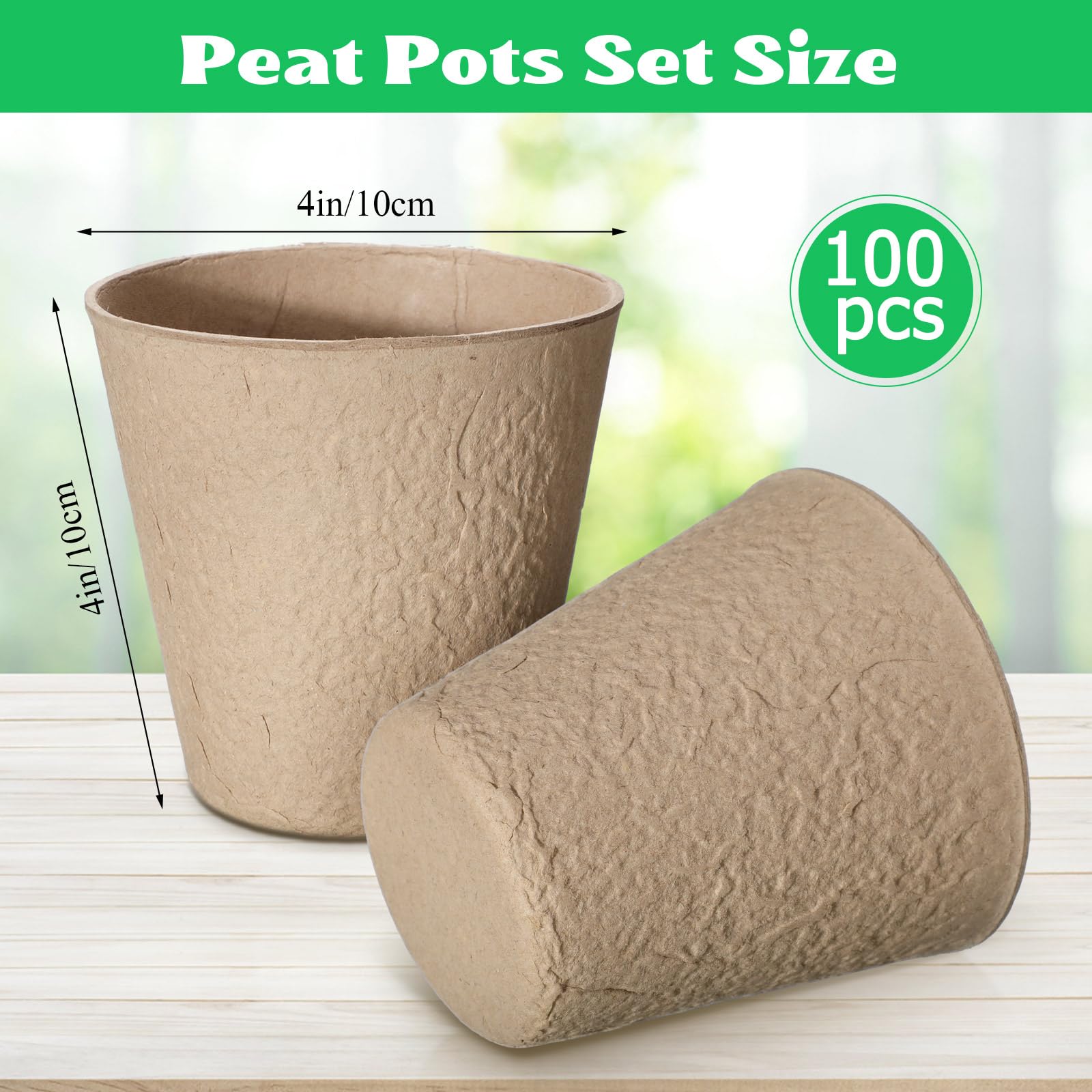 100 Pack Nursery Pots, 4 Inch Nursery Plastic Pots and 100pcs Plant Labels 100 Pack Nursery Pots, 4 Inch Nursery Plastic Pots and 100pcs Plant Labels
