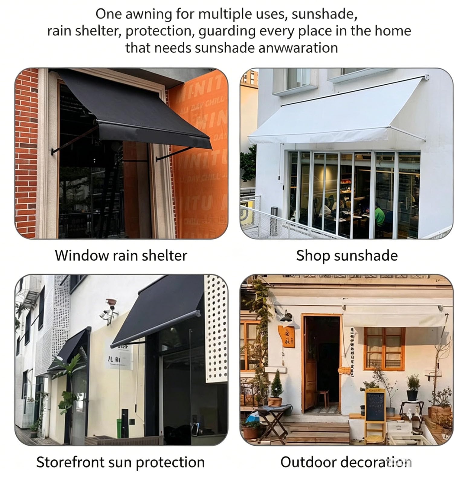 Store Banne Abri Pare-Soleil Rétractable, Store Manuel, Réglable en Hauteur, avec Manivelle pour Balcon, Jardin, Terrasse Patio, Arrière Cour UV,Dark Gray,Width 1.5m