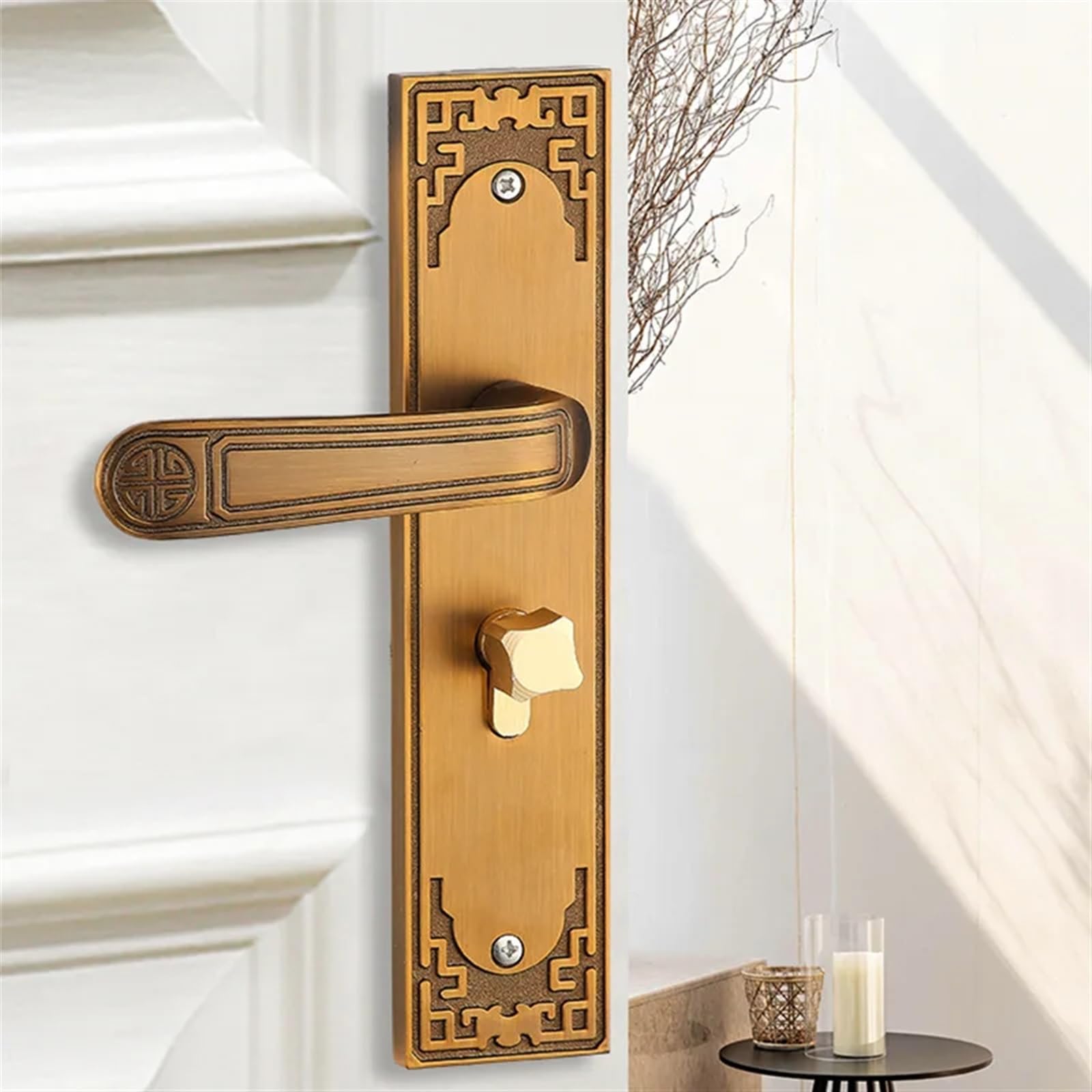 Serrure de porte silencieuse en alliage de zinc pour chambre