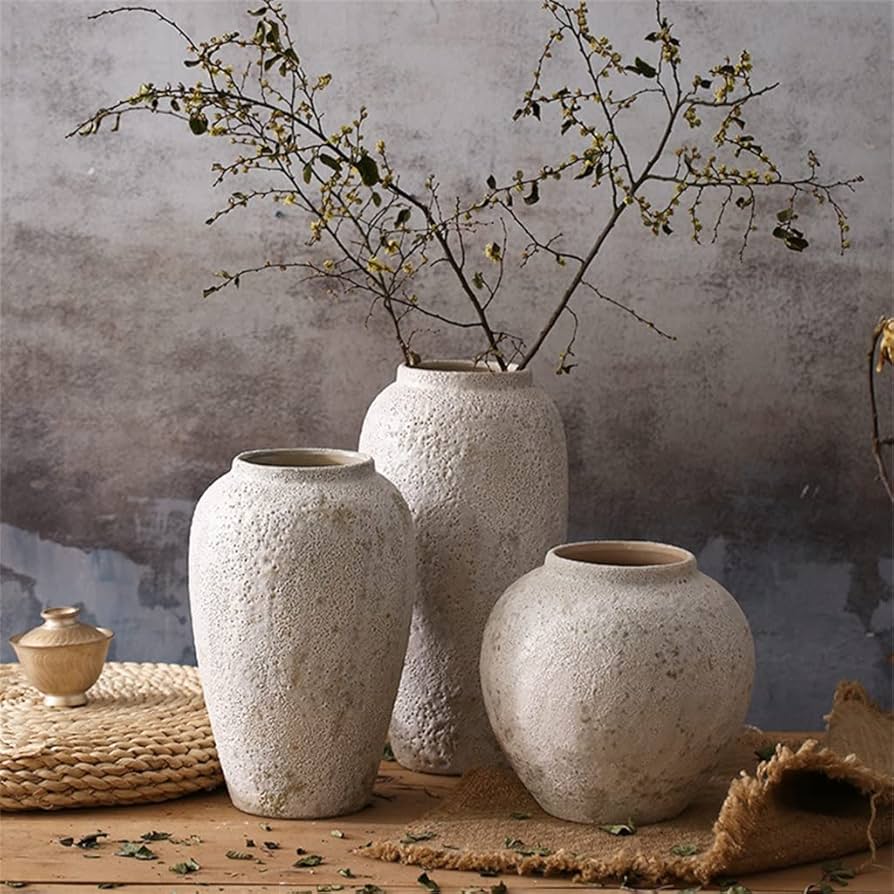 Amazon.co.jp: レトロな大型セラミック花瓶フラワー