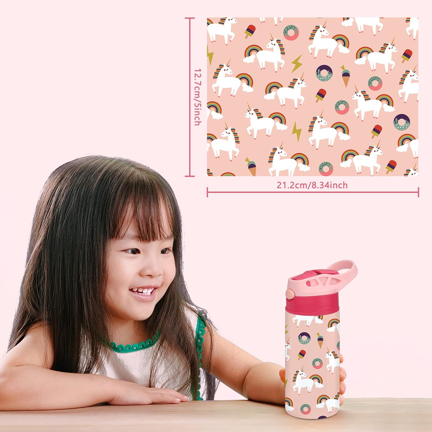 Kids Sublimation Tumbler,8 PACK 12oz Stainless Steel Sublimation Sippy Cup,Double Wall Insulated Kids Tumbler with Handle,Spill Proof lid,Shrink Films,Silicone Bottoms,for Water,Drinks - Image 6