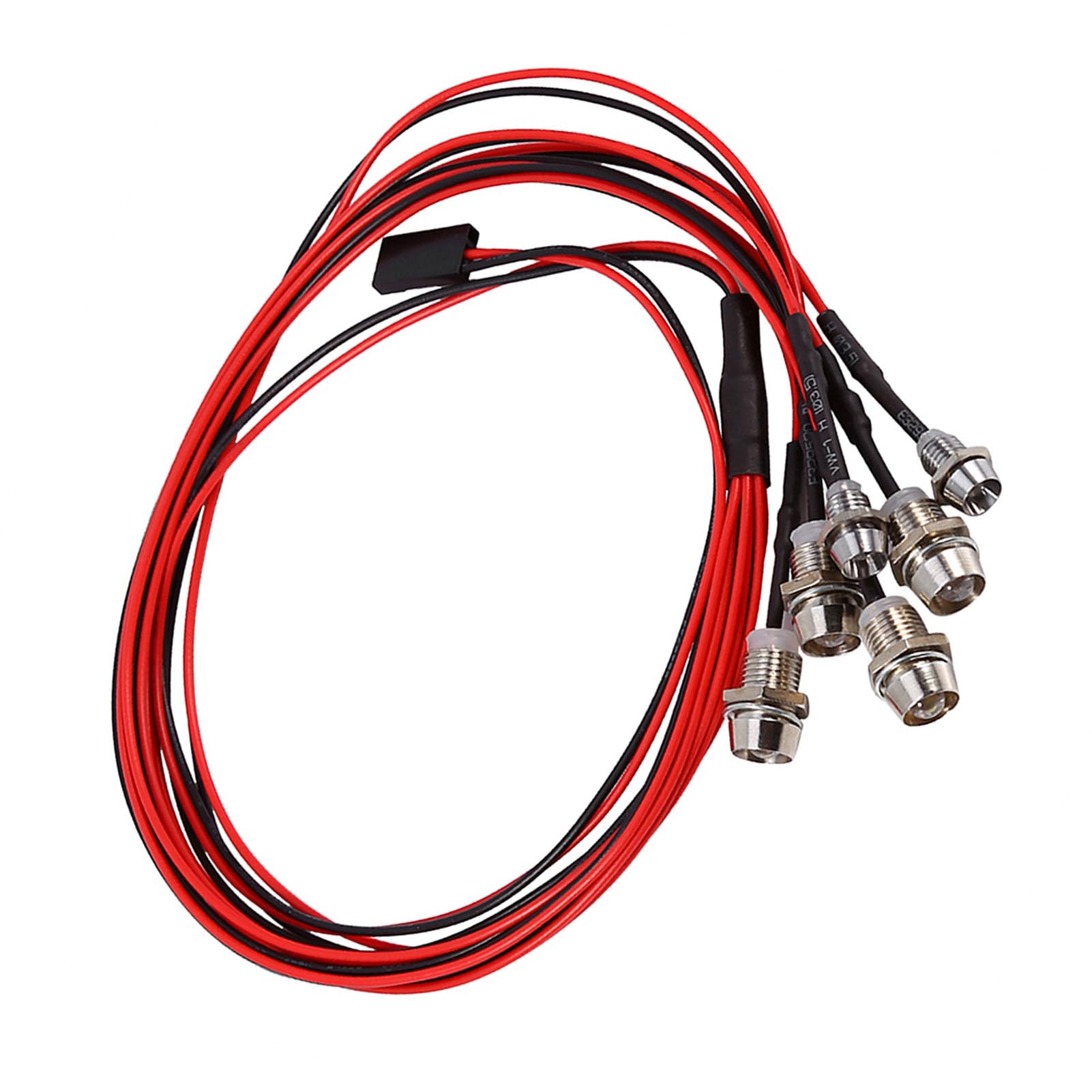 Akozon Upgraded 3-7V 6 LEDs Light Set for 1/10 RC Model Car Truck, 5mm/3mm LED Headlight Taillights - Image 2