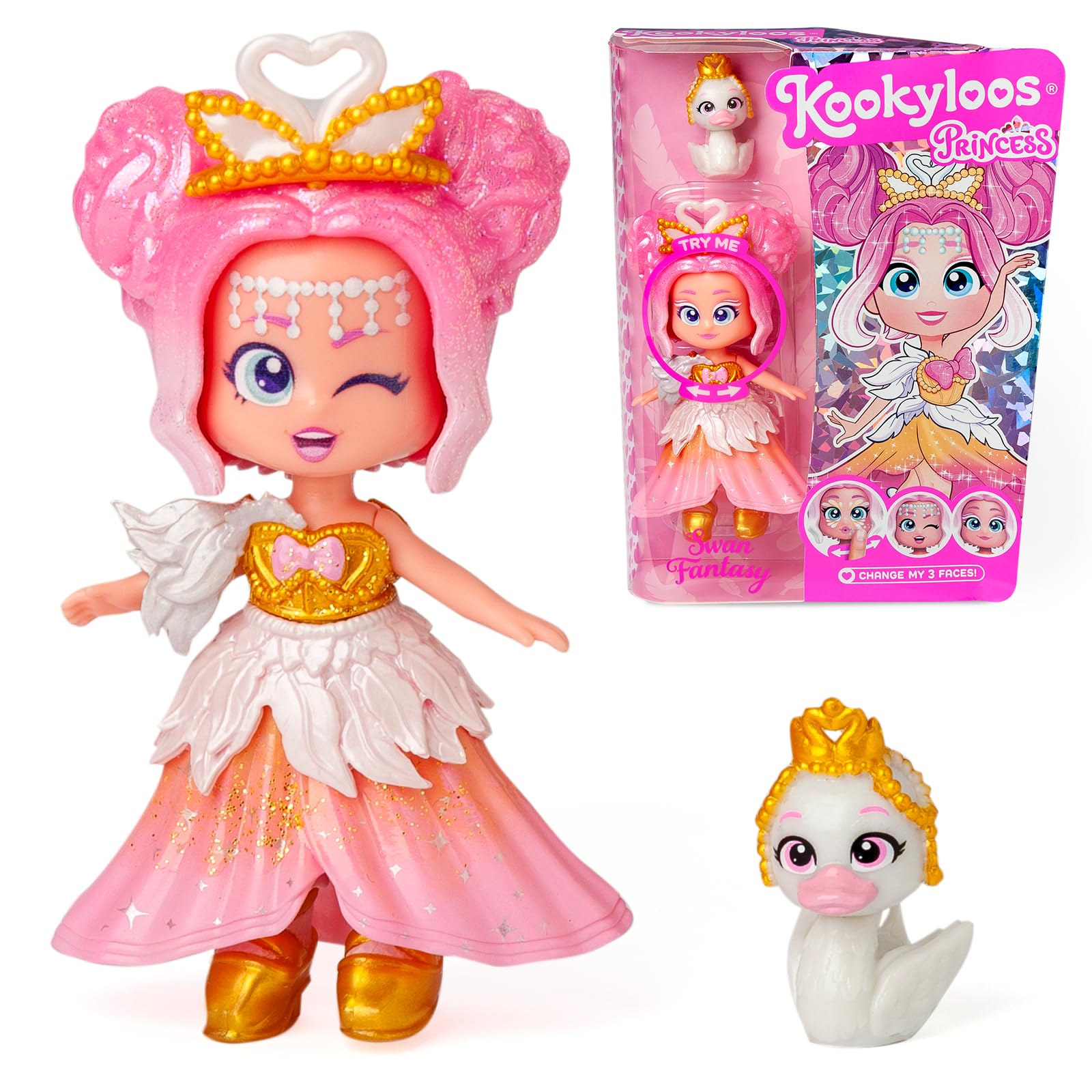 KOOKYLOOS Princess Series SWAN FANTASY, Collectable doll from the Princess series, Contains 1 doll