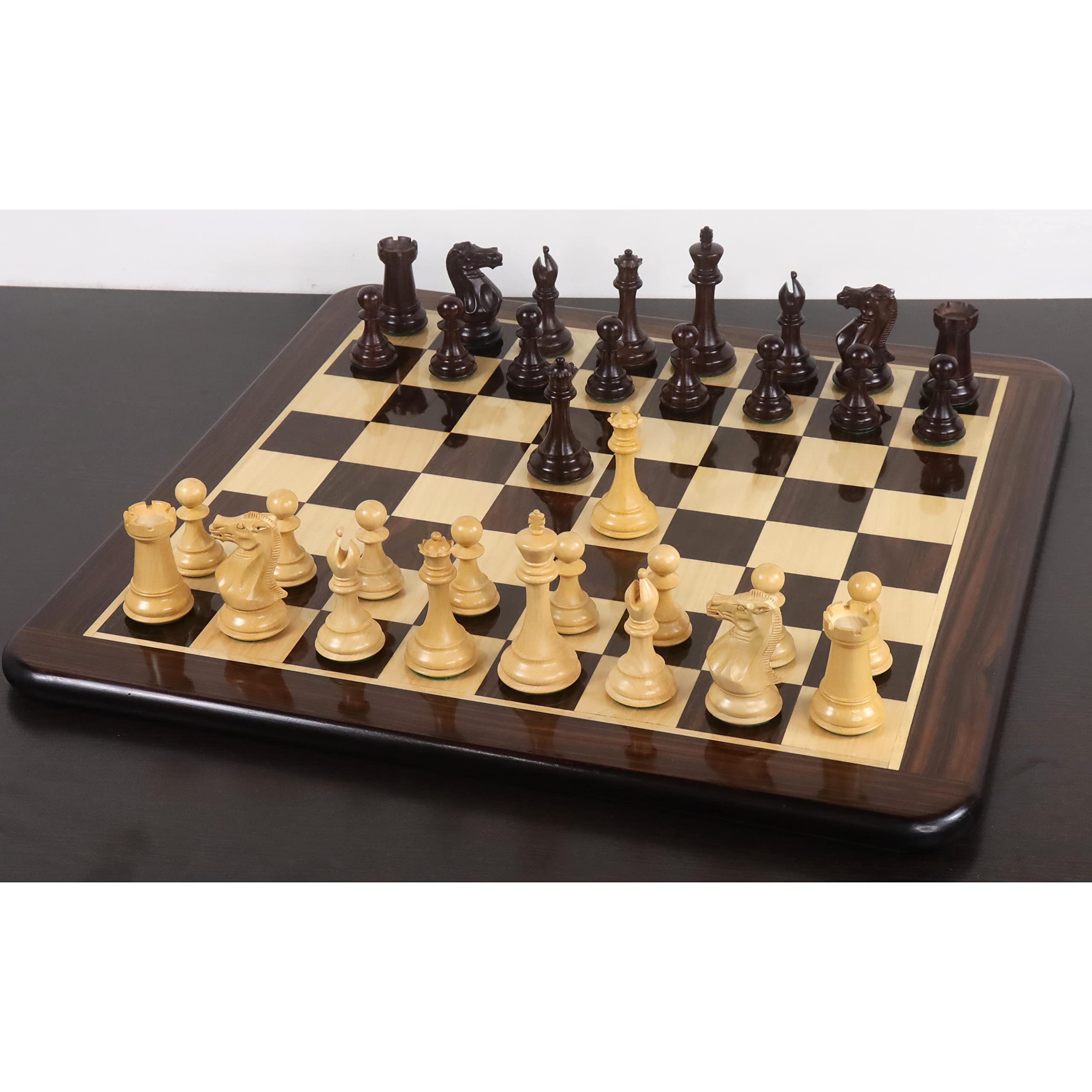 RoyalChessMall - Set di pezzi di scacchi eleganti da 10,2 cm, in legno di rosa a triplo peso