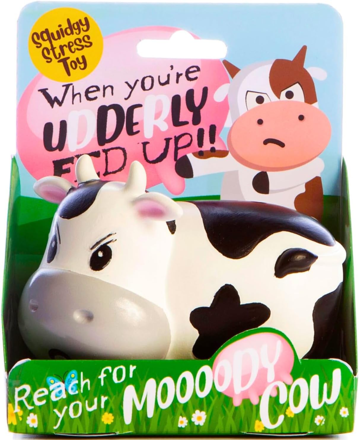 Boxer Gifts Moody Cow Stress Toys | Unique Stress Balls For Adults & Grumpy Teenagers - Helps With Anxiety Relief - Office Novelty Desk Toy | Funny Gifts For Women - Rude Secret Santa Gift For Her