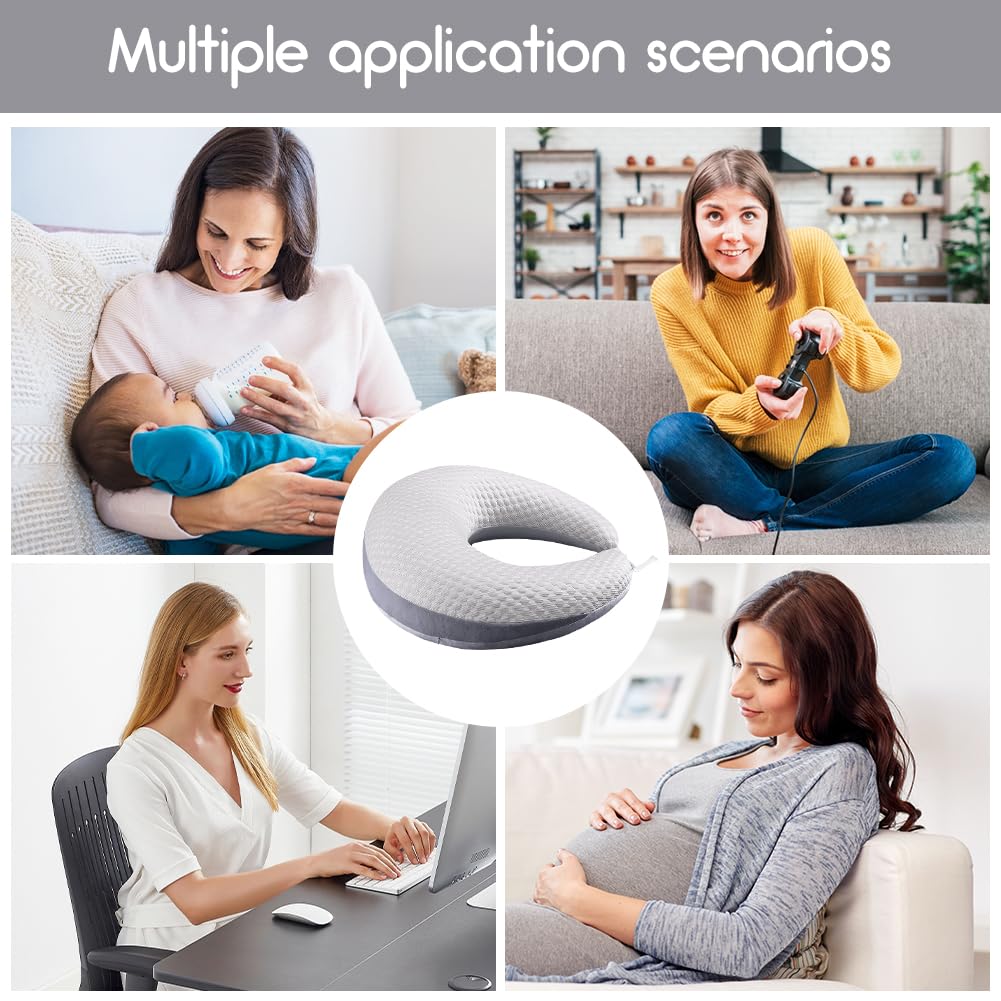 Ergonomisches Crealis-Kissen, Häkelkissen Stützkissen, Häkelkissen Stützkissen, Gaming Kissen, Ergonomisches Gaming Armkissen, Leicht, Tragbar, Lindert Verspannungen (Silbergrau)