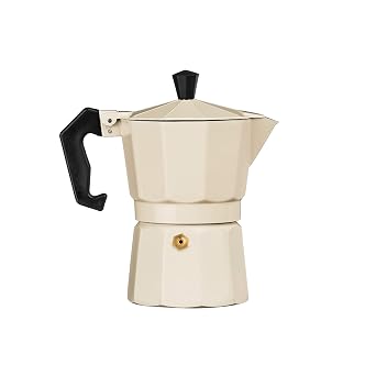 Amazon.com: Premier Housewares – Cafetera italiana, 3 tazas, Crema : Hogar  y Cocina