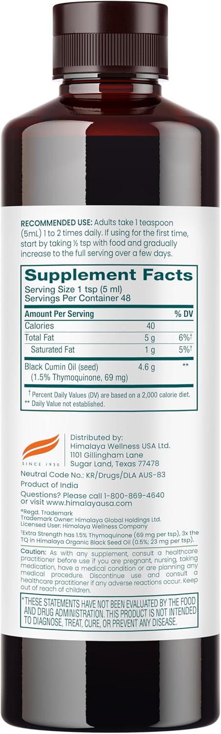 Himalaya Extra Strength Black Seed Oil, Cold-Pressed &Amp; Unref...