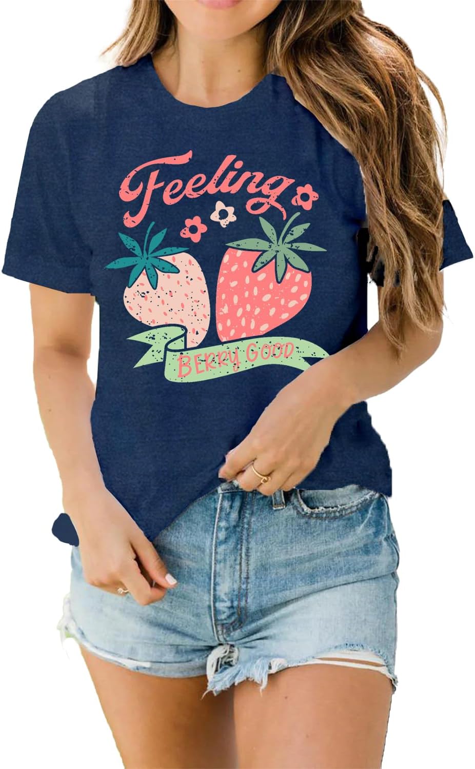 LBP Strawberry Shirt Womens Cute Fruit T-Shirt Girls Fruit Lover Shirt Feeling Berry Good Graphic Tees - Image 6