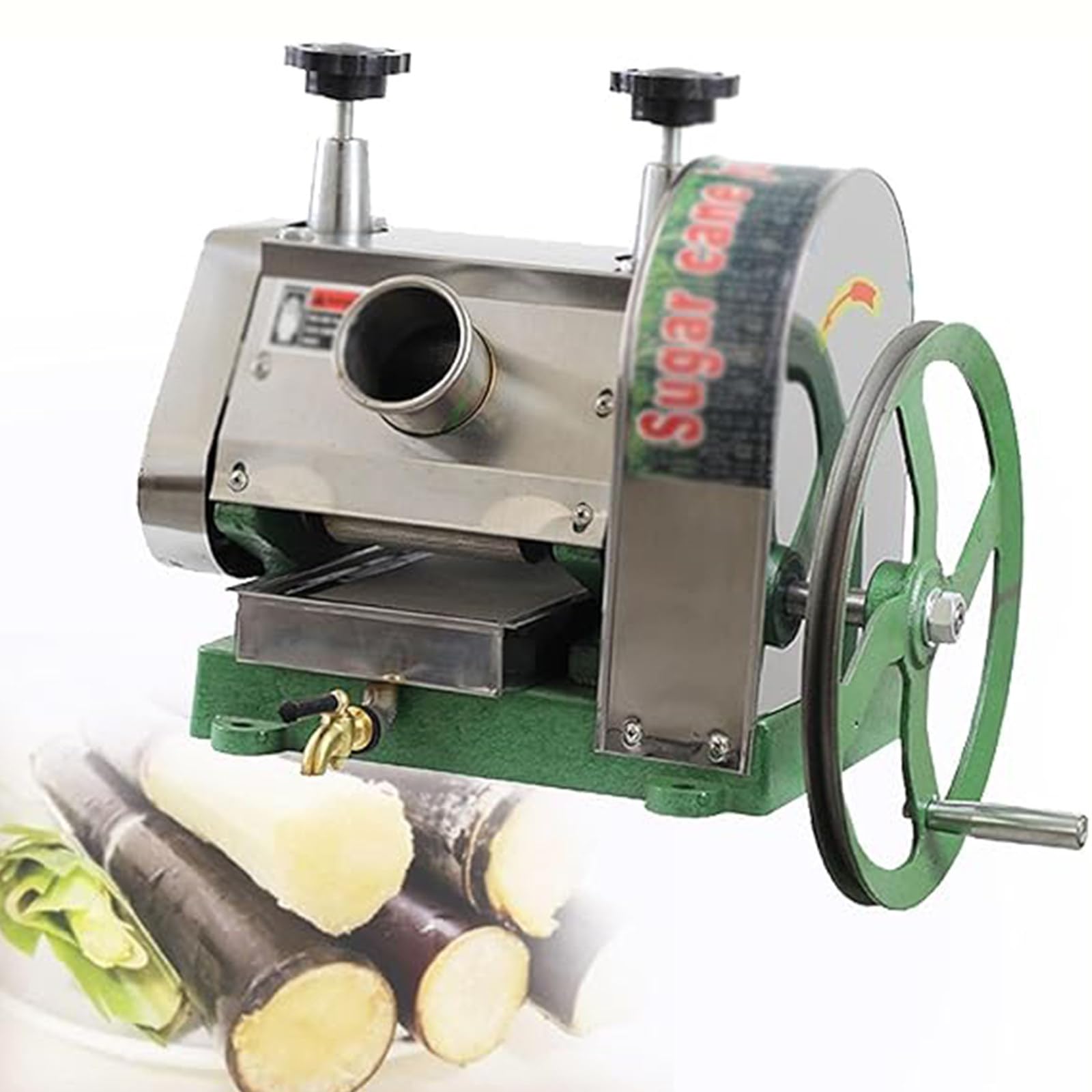 MYUYEE Sugarcane Juice Machine,Commercial Manual Sugar Cane Extractor Machine, Stainless Steel Sugarcane Presser,Manual Sugar Cane Juicer Extractor
