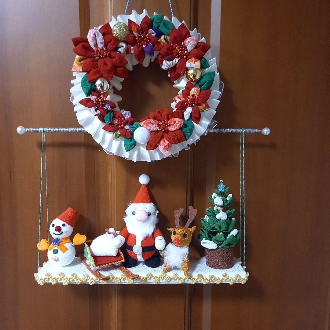Amazon.co.jp: ちりめん細工 つまみ細工 吊るし飾り クリスマス : おもちゃ