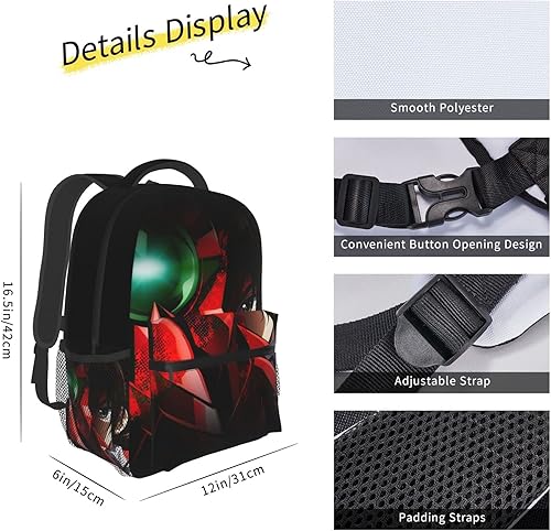 Miniatura 3 de Mochila japonesa de anime para la escuela secundaria mochilas Dxd para niños y niñas mochila unisex multiusos de lona Negro - Mochilas Daypack