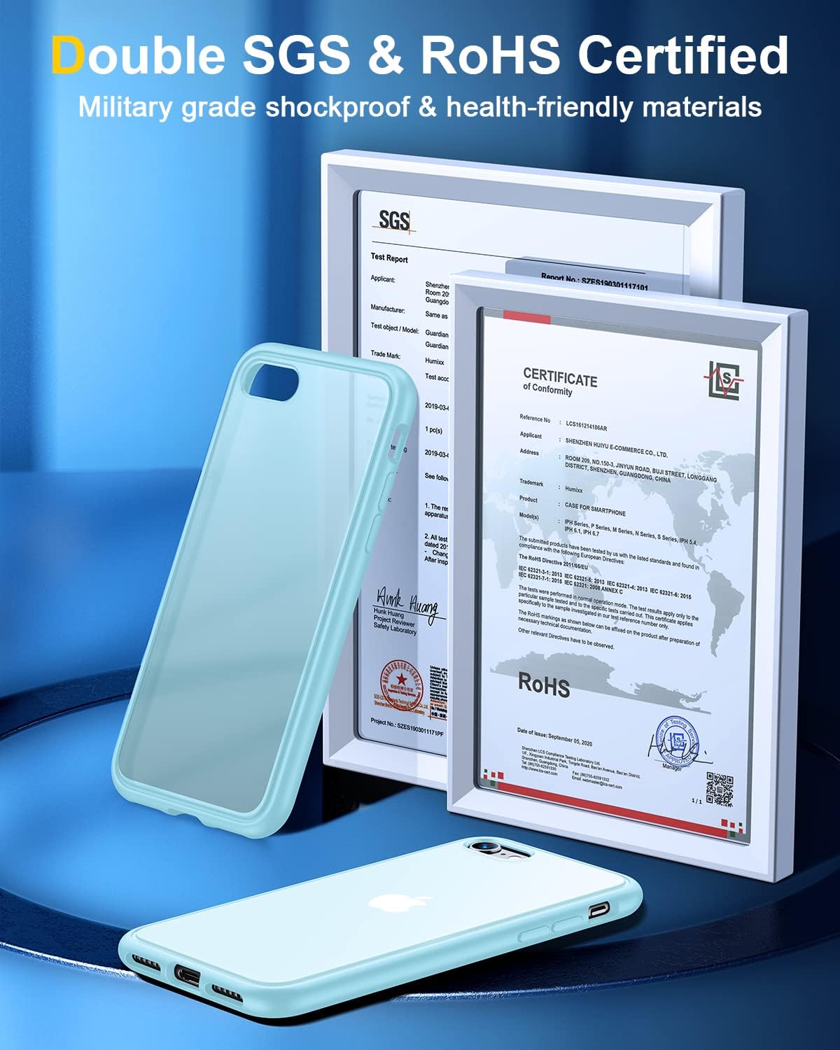 Humixx for iPhone SE Case Shockproof [Military Grade Drop Test] [Upgrading Material] Translucent Matte iPhone 8 Case Hard PC Back with Soft TPU Bumper, Protective Case for iPhone 7 Case 4.7 Inch Green