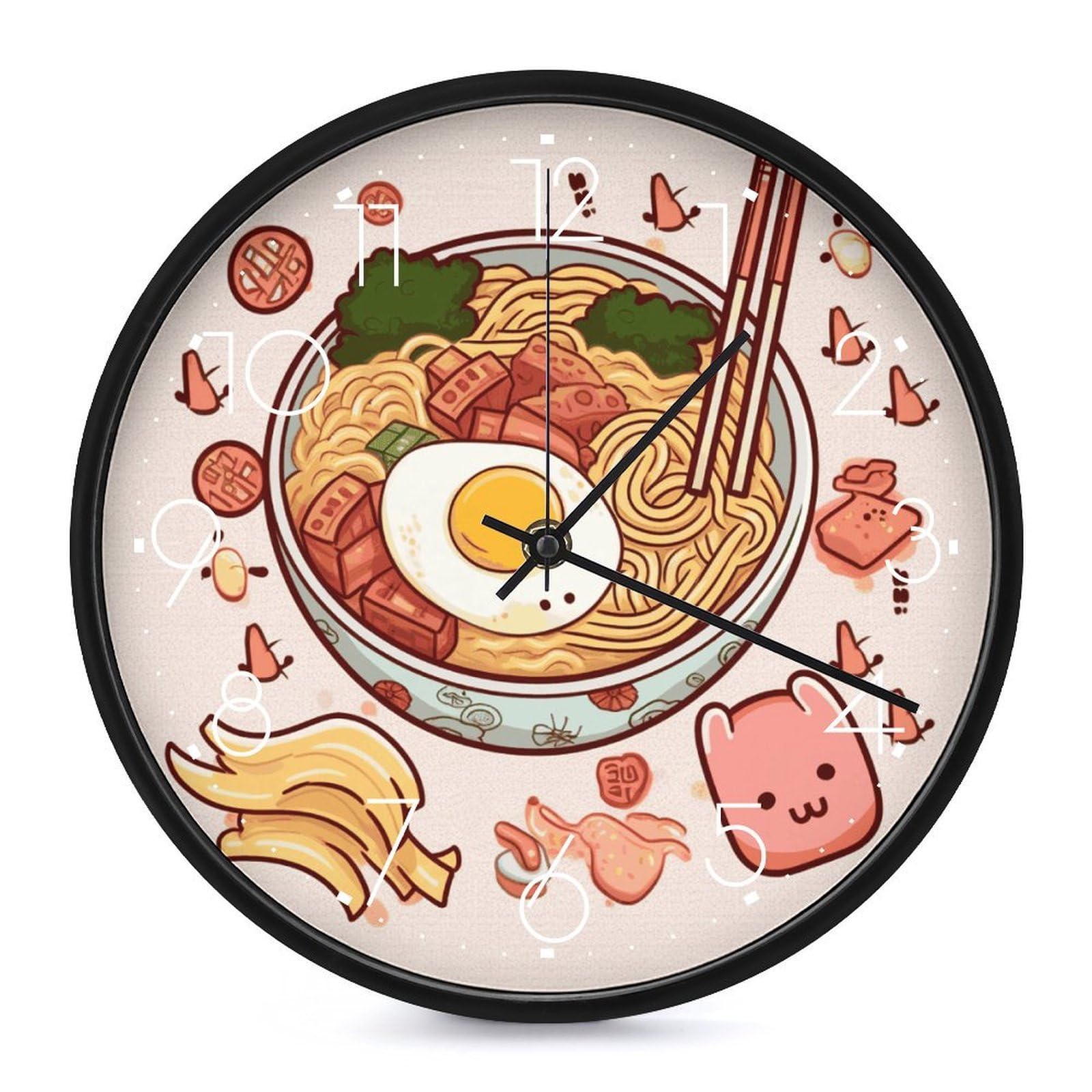 Horloge murale ramen douce pour décoration de salon et cuisine