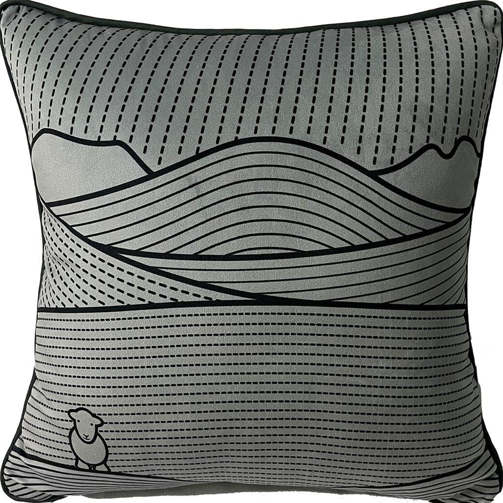 Herdy Dark Grey/Black Line Filled Cushion (40Cm X 40Cm) ()