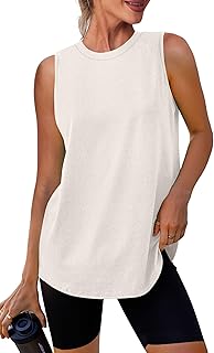 Lightweight Loose Fit Sleeveless Workout Tank Tops for Running, Tennis & Yoga
