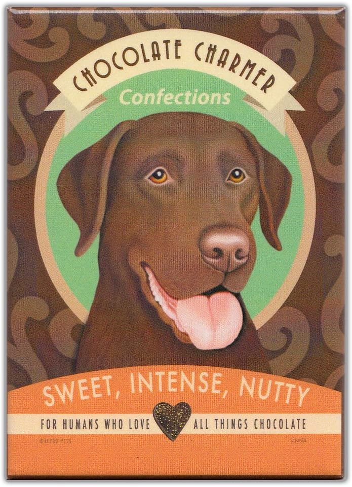 Retro Dogs Refrigerator Magnets: CHOCOLATE LAB | Vintage Advertising Art by Retro Pets