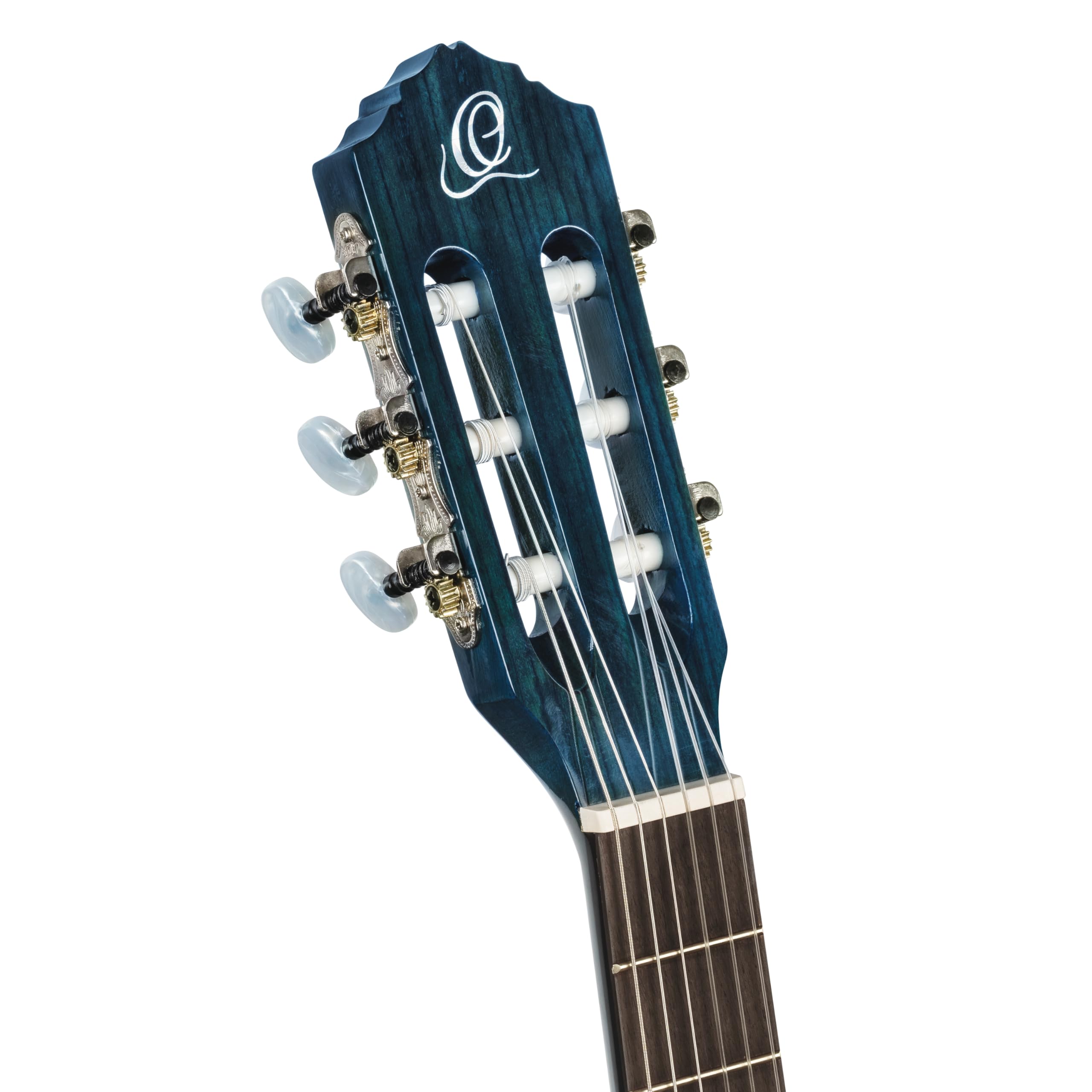 Ortega Guitars 3/4 Konzert Gitarre – Family Series – Inklusive Gig Bag – Fichte, Mahagoni, Blau (R121-3/4OC)