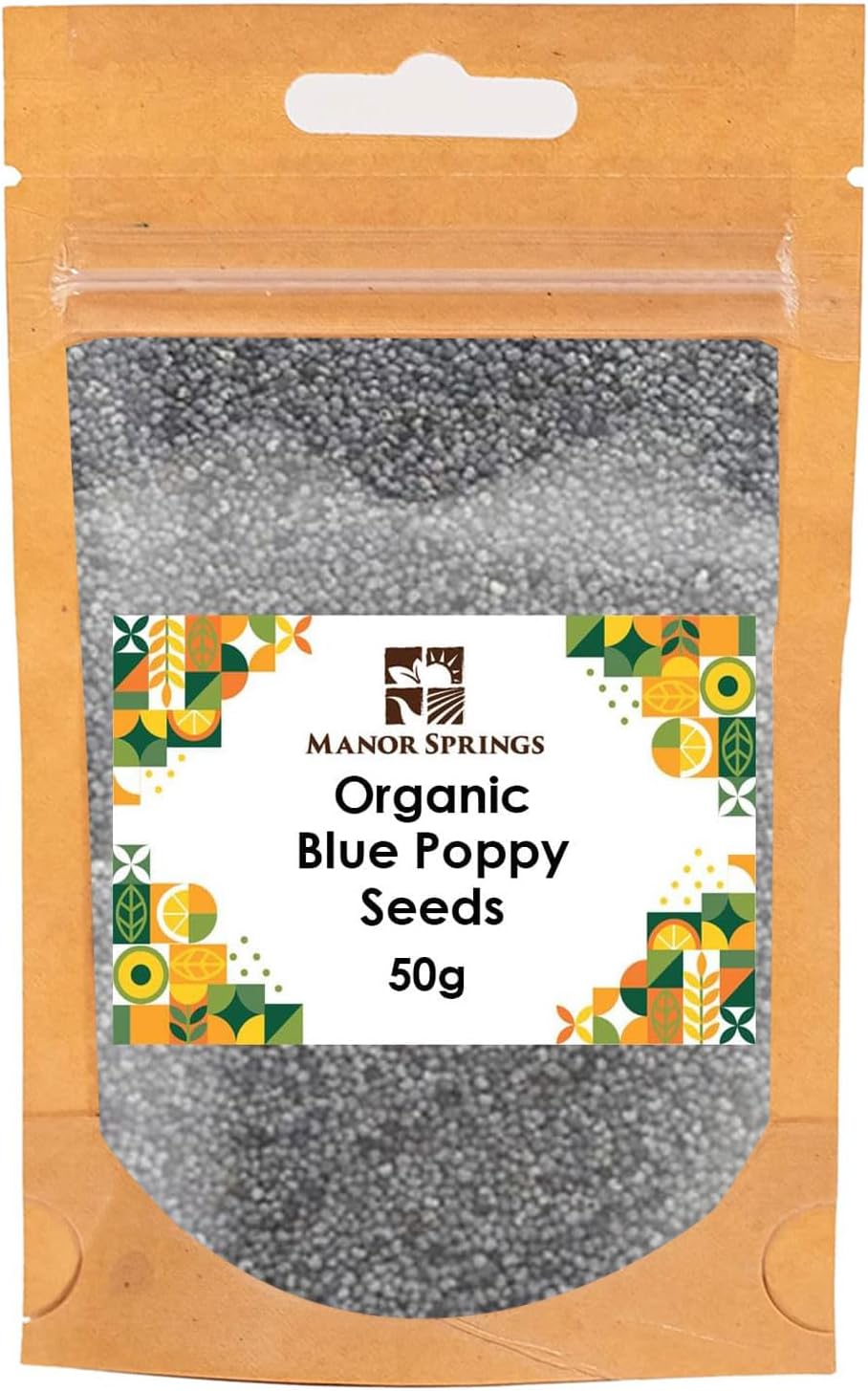 Organic Blue Poppy Seeds 50g by Manor Springs Organic