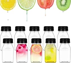 Reusable Juice Bottles, Transparent Plastic Bottle, Reusable Plastic Beverage, Mini Juice Bottles with Lid, 10PCS 120ML Empty to Store Juice Milk Shakes or Homemade Drinks