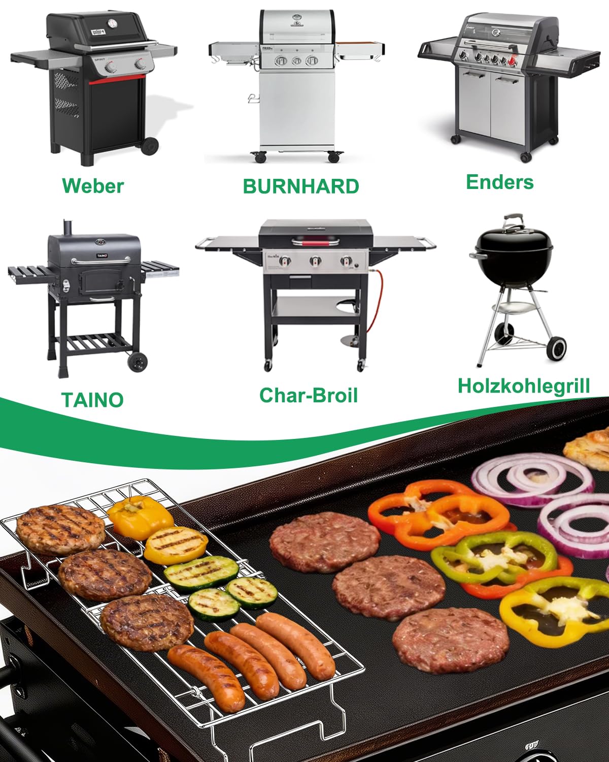 WELL GRILL Universal Edelstahl Warmhalterost für Weber Spirit & Genesis, Landmann, Burnhard, Taino, Charbroil, Rösle und die meisten Gasgrill, Einstellbar von 30cm bis 56,5cm Grill Warmhalter Zubehör