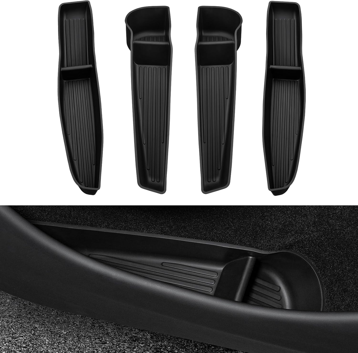 Motrobe 2026 Tesla Model Y Juniper Door Side Storage Box Door Pocket Liner Side Organizer Tray Waterproof TPE Front & Rear Model Y Juniper (Standard/Premium/Performance 2025/2026) Accessories