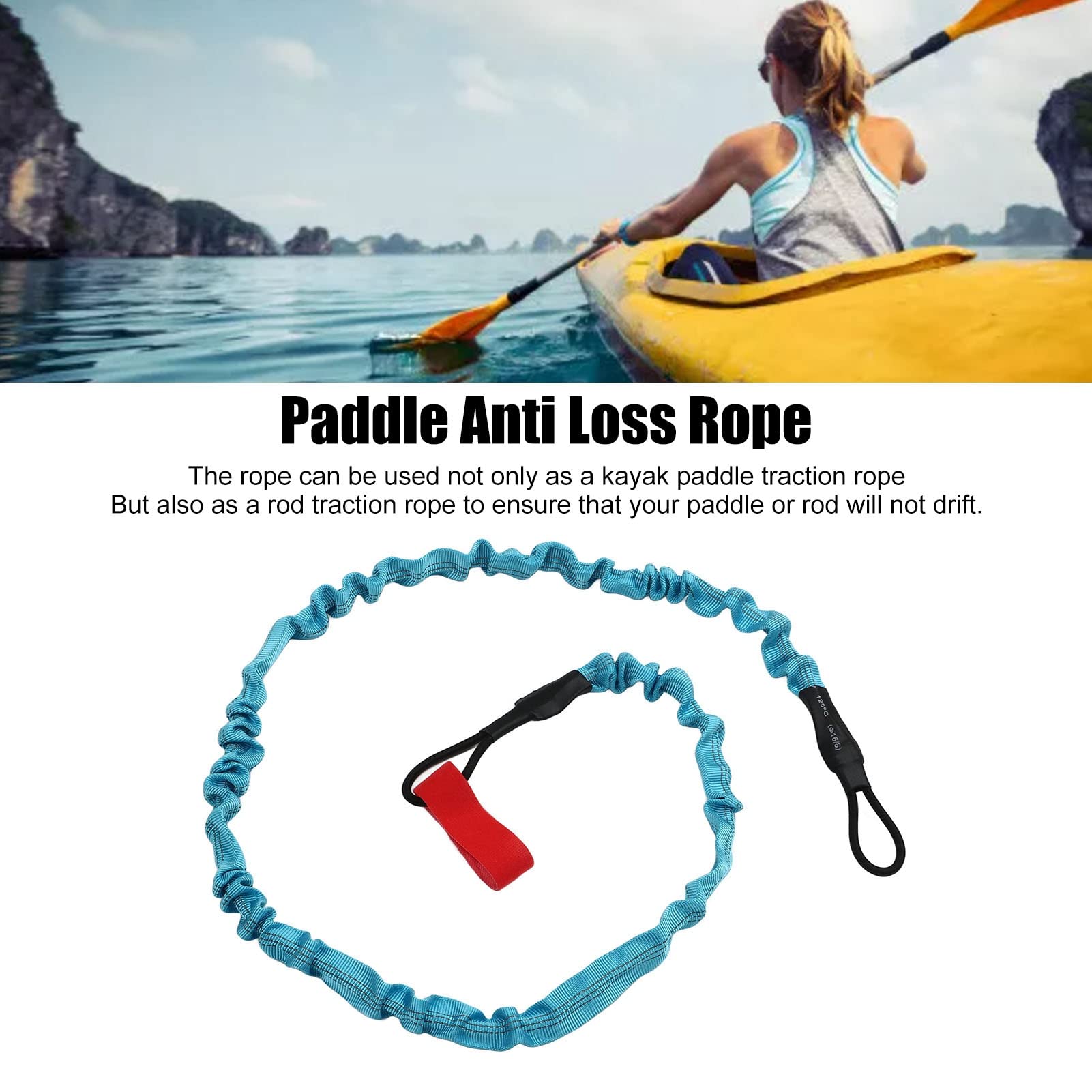 2 correas para remo para kayak, cuerda para remo de kayak de goma de nailon estiramiento fijo diseño extensible accesorios para kayak para canoa remo surf caña de