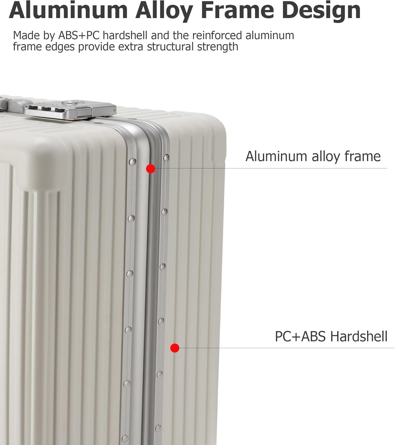 feilario Aluminium Frame PC Hard Shell Spinner Wheels Luggage,20.8"X15"X8.7 Airline Approved Built-In TSA lock Carry on Suitcase, with Cup Holder, USB Port, Phone Holder - Image 2