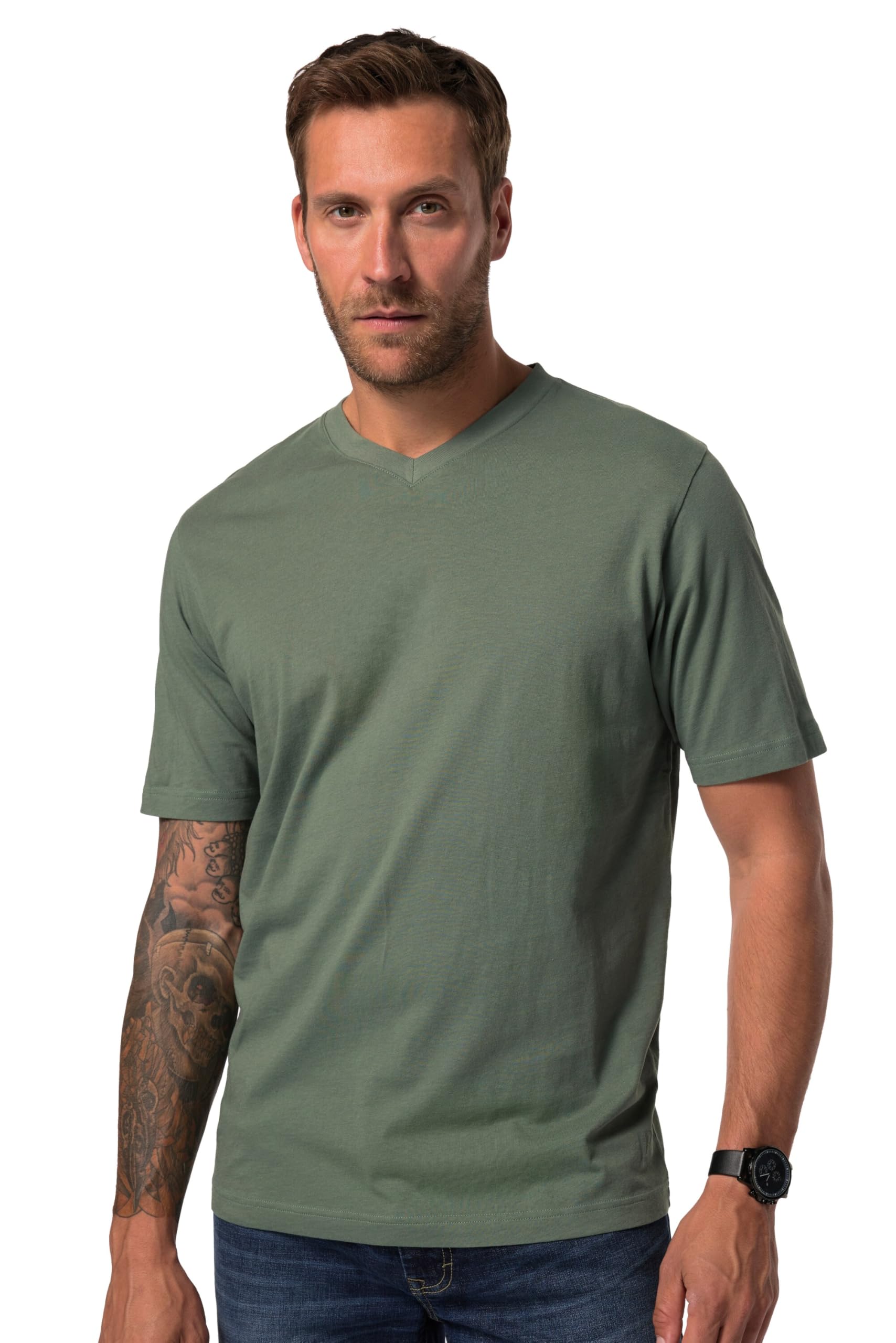JP 1880 Men's Large Sizes Plus Sizes Menswear L-8XL T-Shirt, Basic, V-Neck, up to 8XL 702415