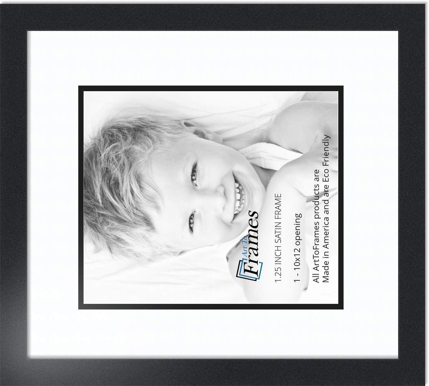 ArtToFrames Collage Photo Frame Double Mat with 1 - 10x12 Openings and Satin Black Frame