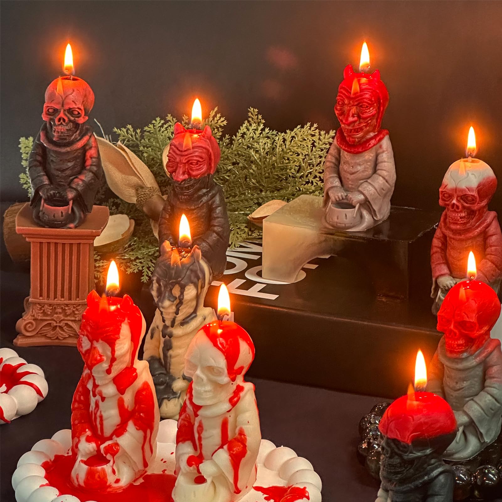 Halloween 3D Vaudou Moule à Bougie En Silicone 3D DIY En Résine époxy Pour Bougies, Décoration, Aromathérapie, Bougie, Plâtre, Moule En Silicone