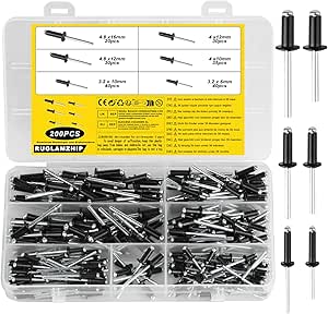 235 Stück Blindnieten Set - Alu Popnieten 3.2mm/4mm/5mm Sortiment