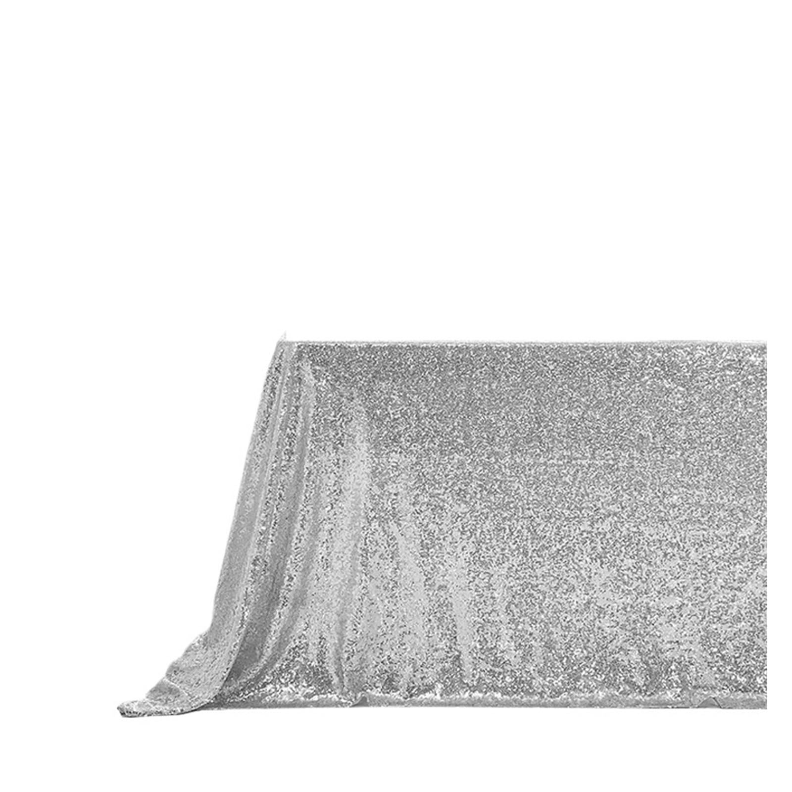 L6NqIAG Sequin Tablecloth Sequin Tablecloth Sparkle Cloth Rectangle Table Cover for Wedding Party Cake Banquet Decorations(Silvery,140X180cm 1pc)