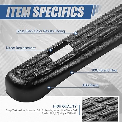 Miniatura 2 de Auto Dynasty Modelo de agujeros de estaca par de tapas para rieles de cama trasera compatibles con Silverado Sierra 1500 2500 2500HD 3500HD 6 pies 6