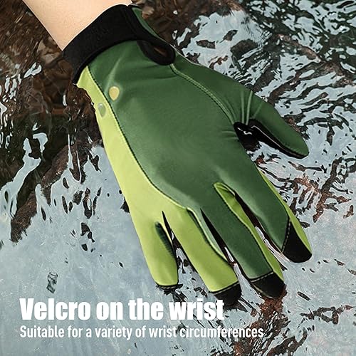 Miniatura 2 de Guantes de neopreno, ajustables, antideslizantes, resistentes al desgaste, protección UV para buceo, esnórquel, remo, deportes acuáticos, talla S